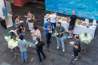 At the Icebreaker on Monday, participants could already register. Talks OFS24. Photo: MARUM – Center for Marine Environmental Sciences, University of Bremen; V. Diekamp