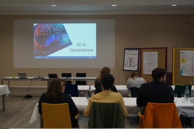 screen showing the words "AI in Geoscience"