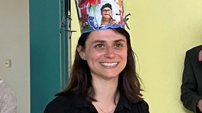 Patricia Kaiser with her doctoral hat