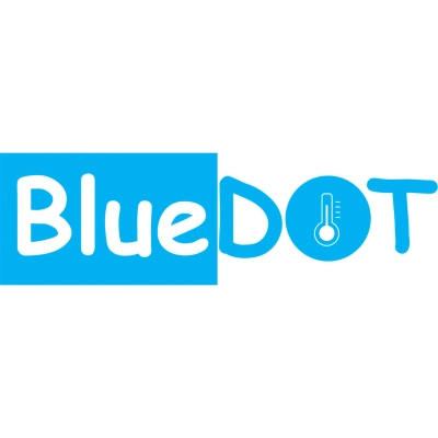 Abbildung zeigt das Logo BlueDOT für das gleichnamige Projekt. 